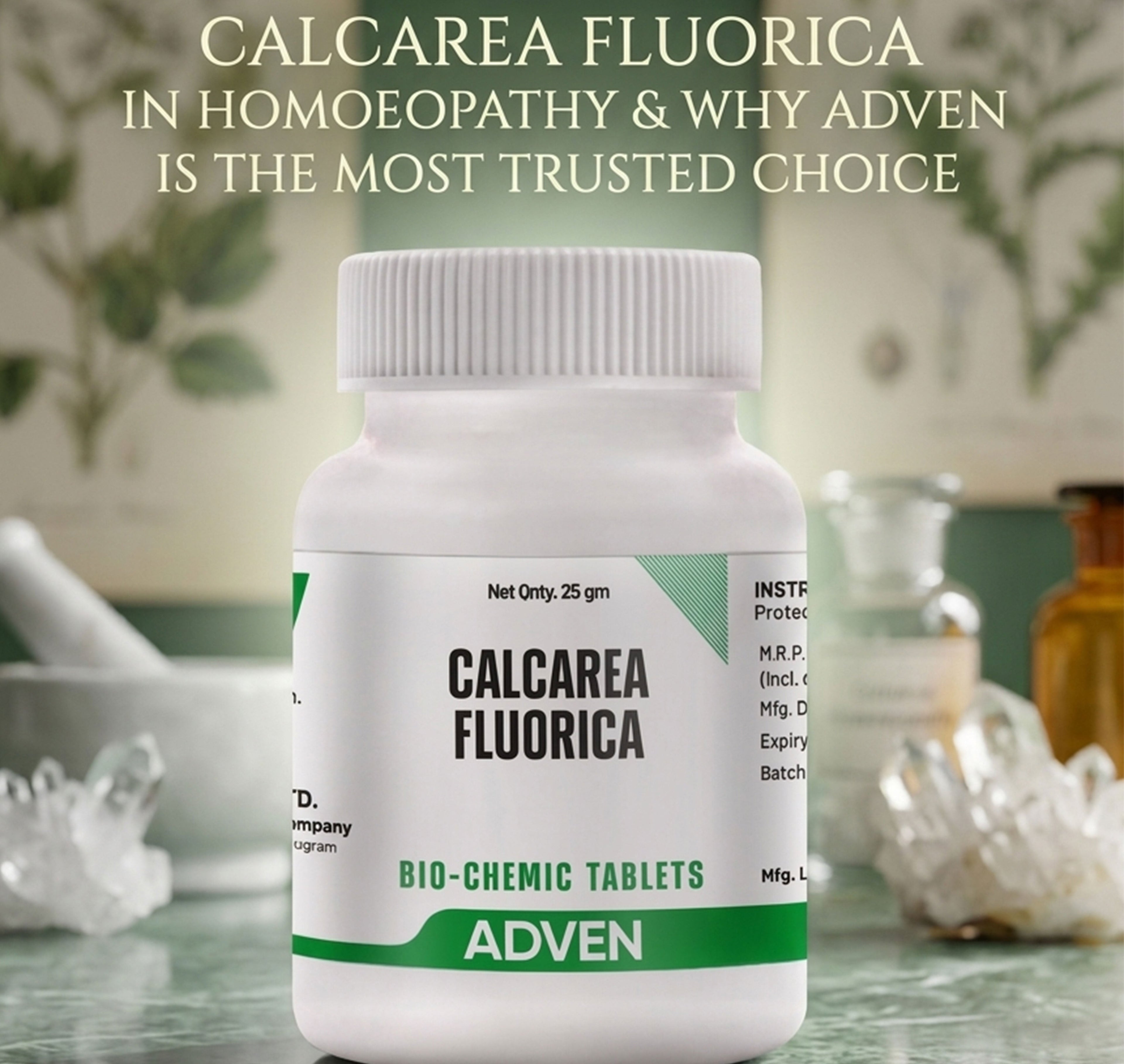 Calcarea Fluorica in Homoeopathy: Uses, Benefits, Dosage, Potency (3X,6X,12X,30X,200X) & Why Adven is the Most Trusted Choice - Adven