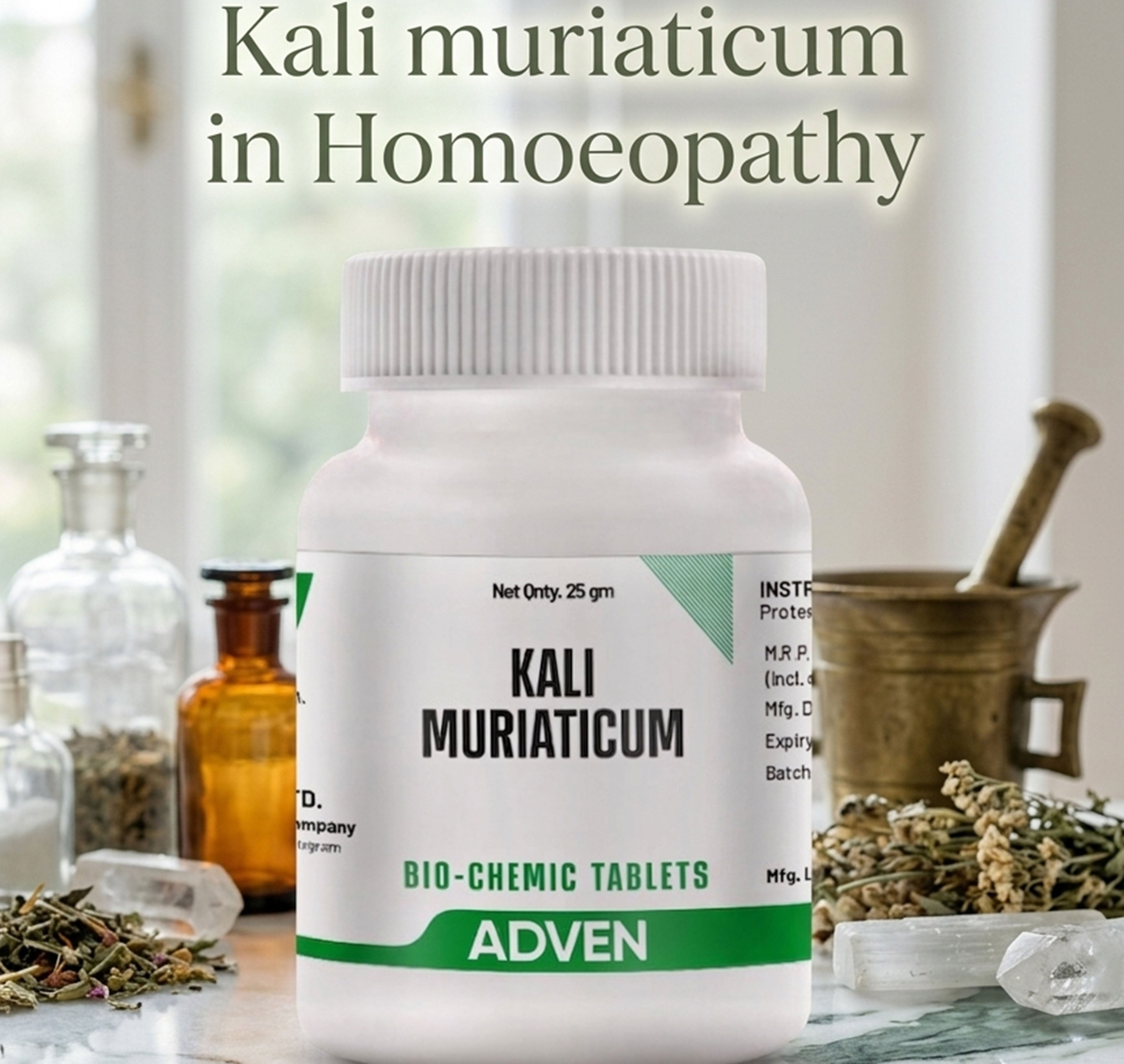 Kali Muriaticum (Kali Mur ) in Homoeopathy: Complete Guide to Uses, Dosage, Benefits & Potency Selection (3X, 6X , 12X, 30X 200X) - Adven