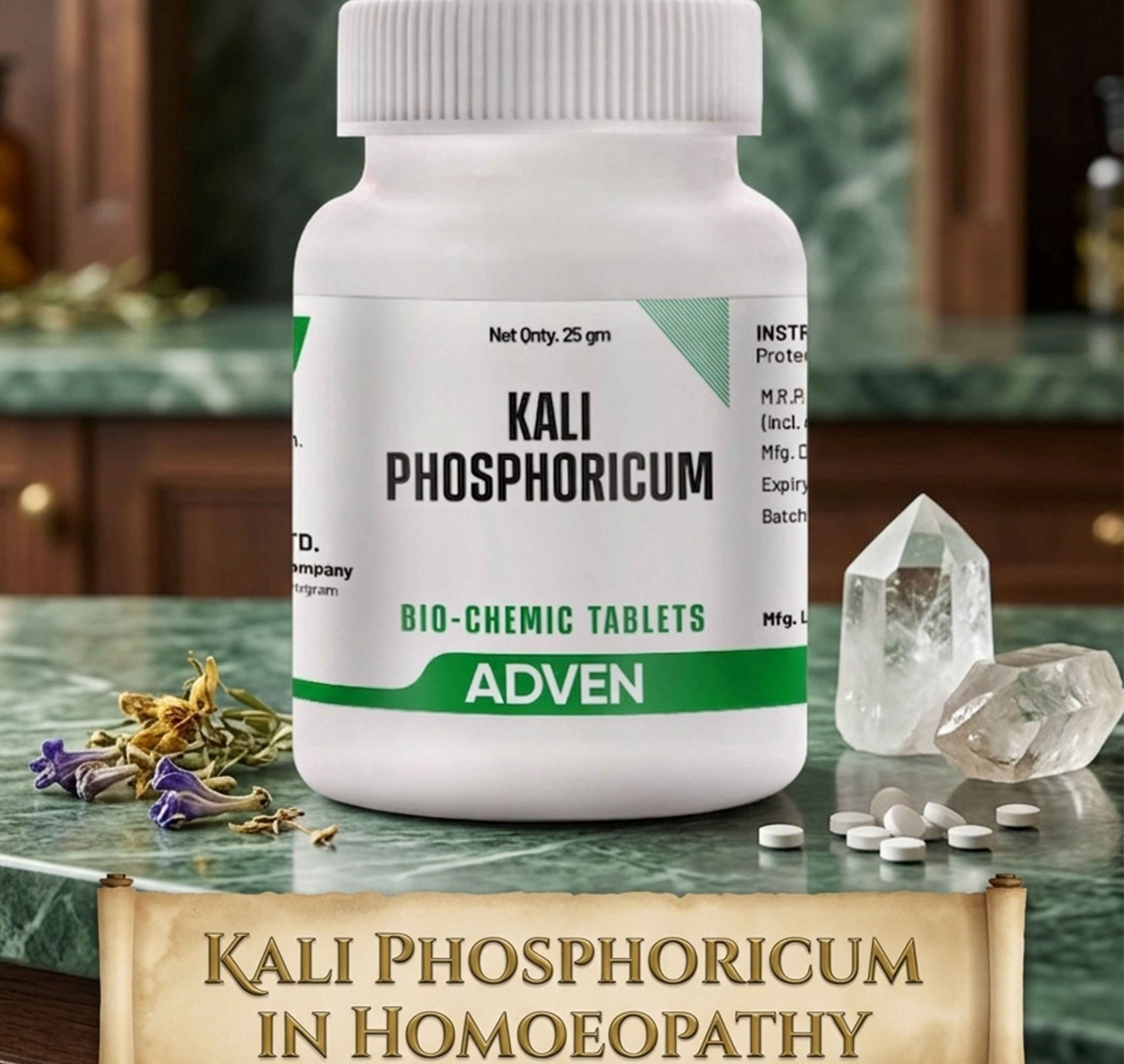 Kali Phosphoricum (Kali Phos ) in Homoeopathy: Complete Guide to Uses, Dosage, Benefits & Potency Selection (3X, 6X , 12X, 30X 200X) - Adven