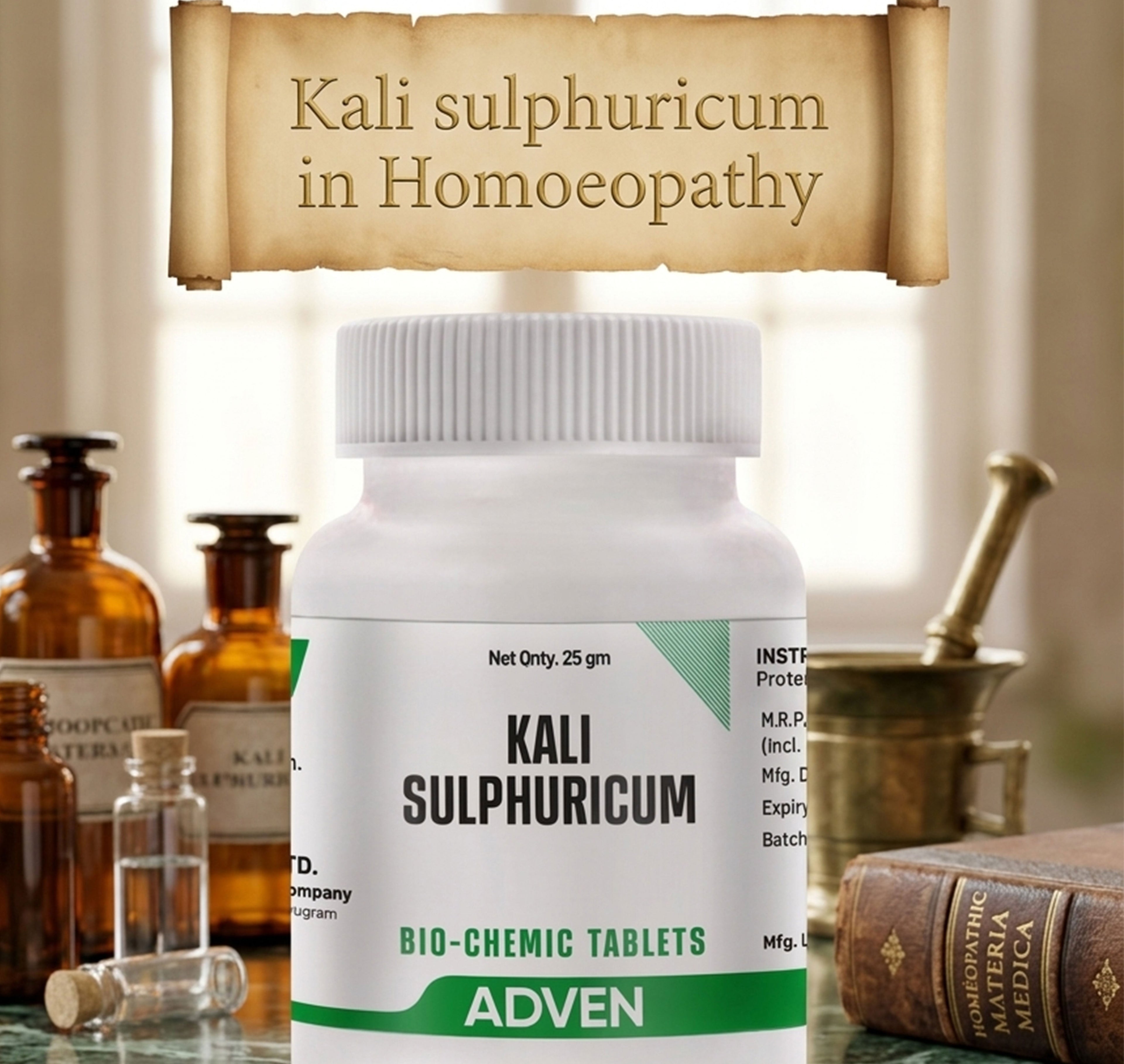 Kali Sulphuricum (Kali Sulph ) in Homoeopathy: Complete Guide to Uses, Dosage, Benefits & Potency Selection (3X, 6X , 12X, 30X 200X) - Adven