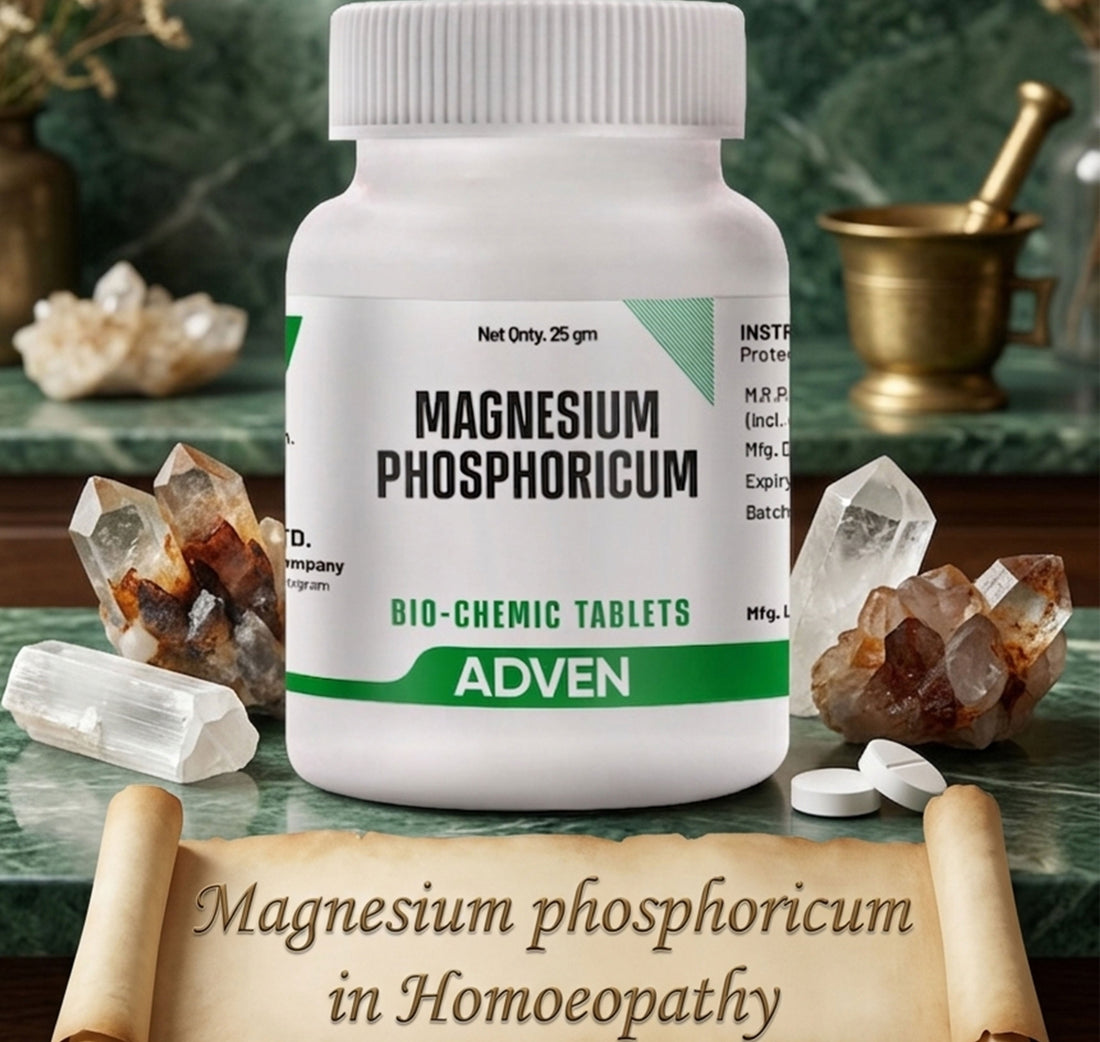 Magnesium Phosphoricum (Mag Phos) in Homoeopathy: Complete Guide to Uses, Dosage, Benefits & Potency Selection (3X, 6X , 12X, 30X 200X) - Adven