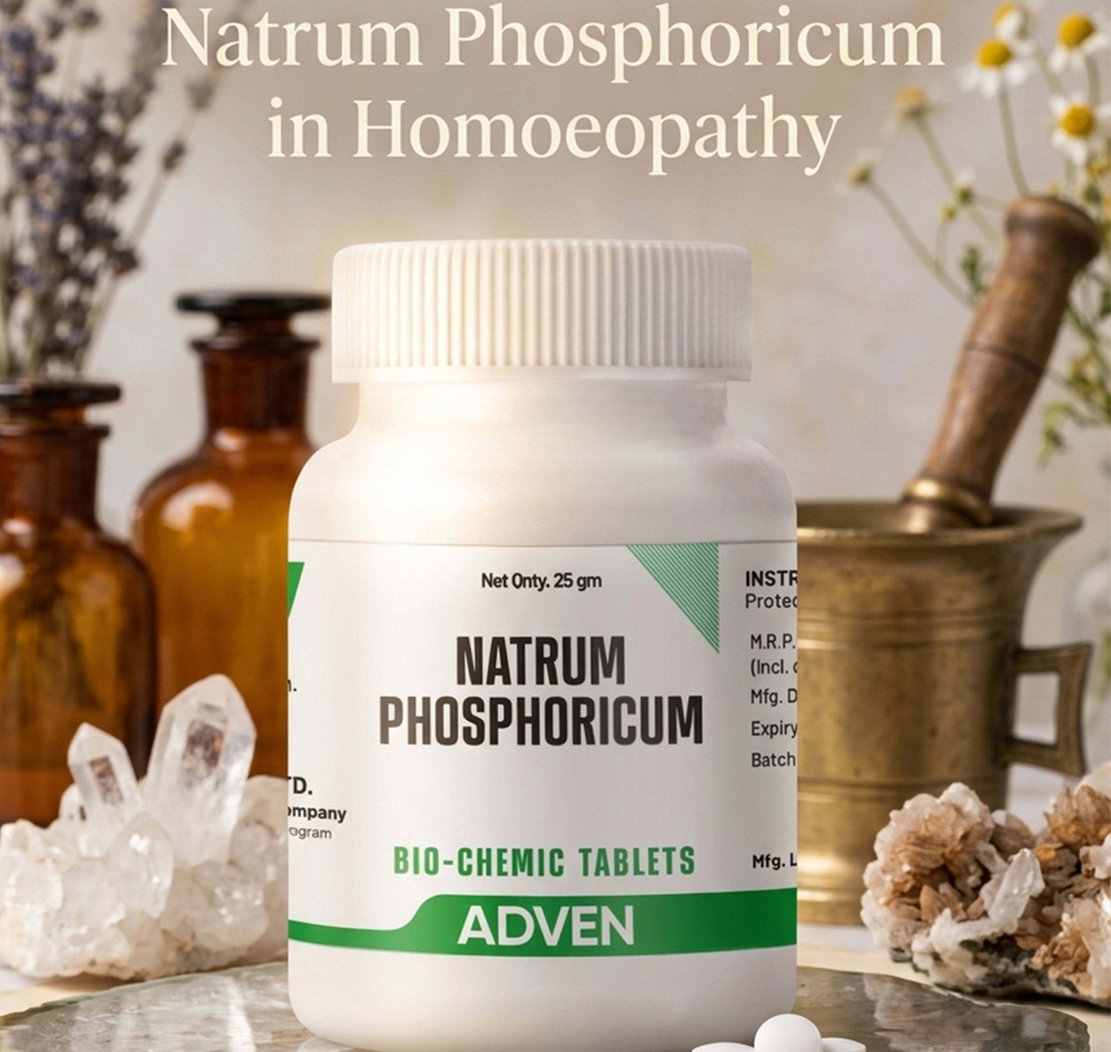 Natrum Phosphoricum (Natrum Phos or Nat. Phos) in Homoeopathy: Complete Guide to Uses, Dosage, Benefits & Potency Selection (3X, 6X , 12X, 30X 200X) - Adven
