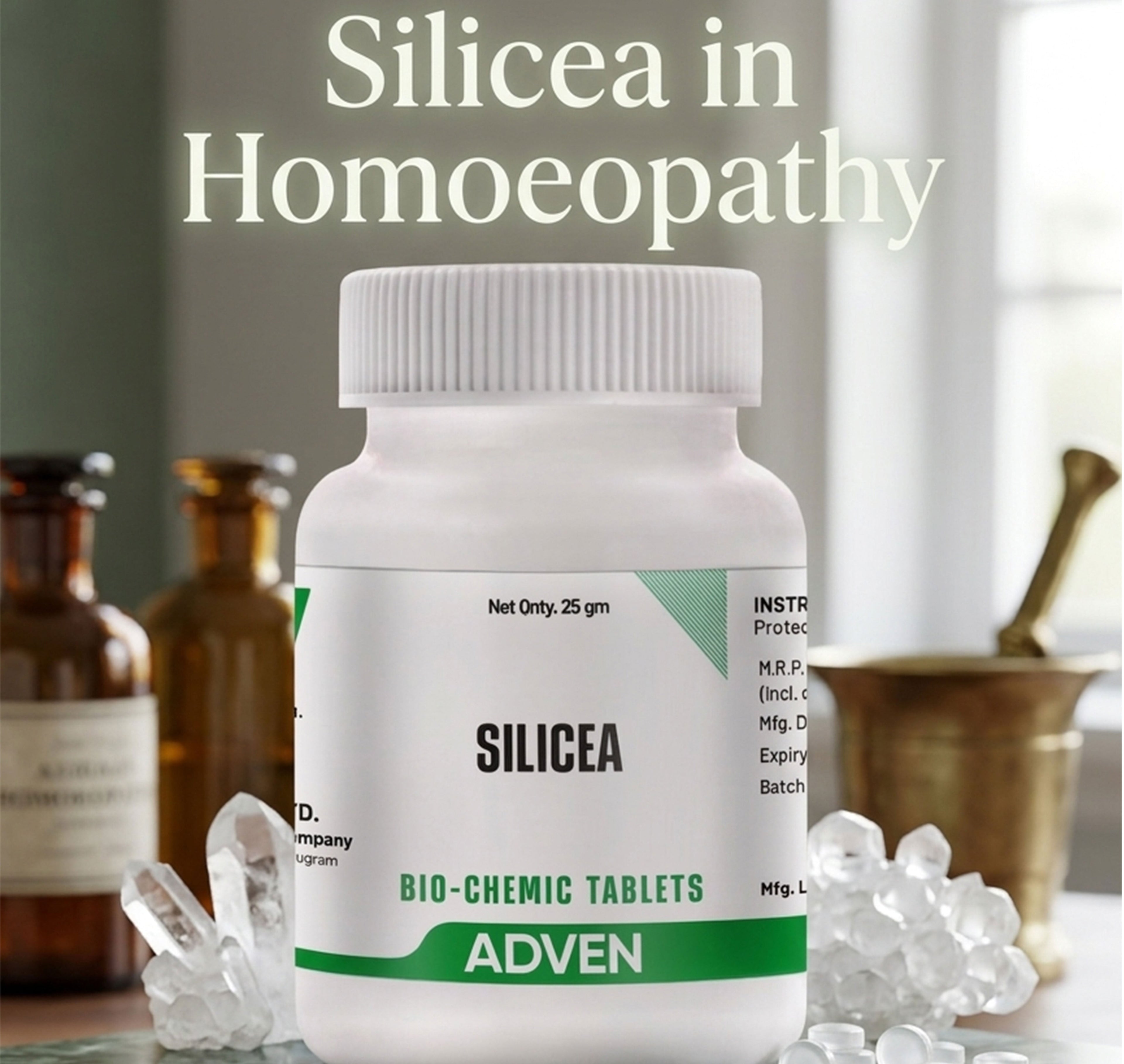 Silicea (Silicia ) in Homoeopathy: Complete Guide to Uses, Dosage, Benefits & Potency Selection (3X, 6X , 12X, 30X 200X) - Adven