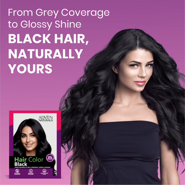 Adven Naturals BLACK HAIR COLOR - 20 GM - Adven