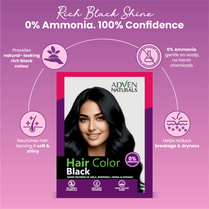 Adven Naturals BLACK HAIR COLOR - 20 GM - Adven