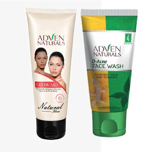 Combo: D - Acne Face Wash 100g & Glow Aid Cream 100g - Adven