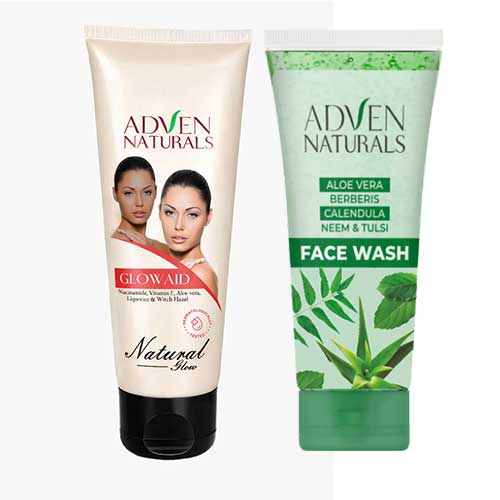 Combo: Glow Aid Cream 100g and Neem Tulsi Facewash with ABC 100g - Adven