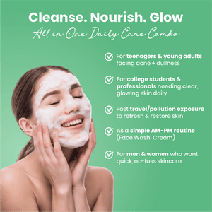 Combo: Glow Aid Cream 100g and Neem Tulsi Facewash with ABC 100g - Adven