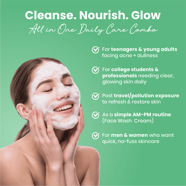 Combo: Glow Aid Cream 100g and Neem Tulsi Facewash with ABC 100g - Adven