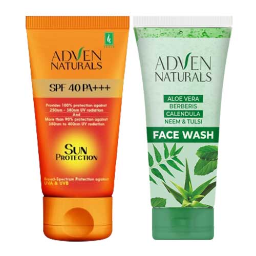 Combo: Sun Protection Cream 100g + Neem Tulsi Face Wash 100g - Adven