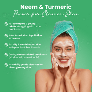 D - ACNE FACE WASH WITH ALOEVERA, NEEM & TURMERIC - 100 ML - Adven