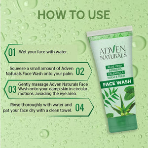 FACE WASH WITH ABC (ALOE VERA, BERBERIS, CALENDULA + NEEM & TULSI) - Adven