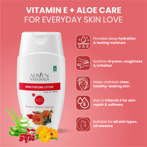 MOISTURIZING LOTION WITH ABC (ALOEVERA, BERBERIS & CALENDULA) - 100 ML - Adven