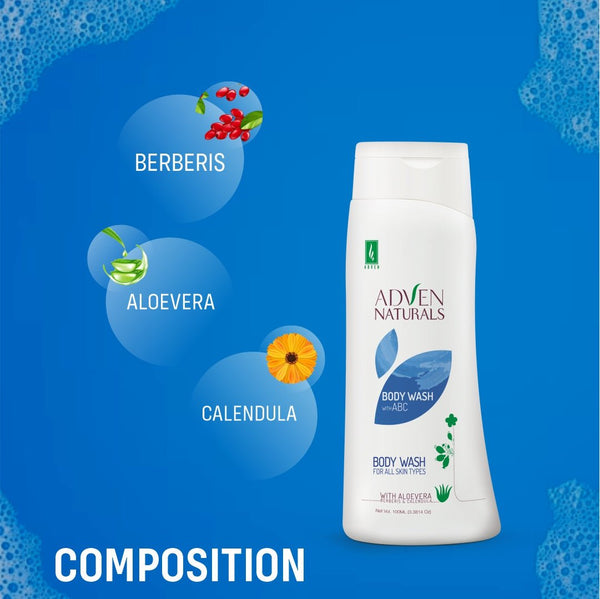 BODY WASH WITH ABC (ALOEVERA, BERBERIS, CALENDULA) - 100 ML - Adven