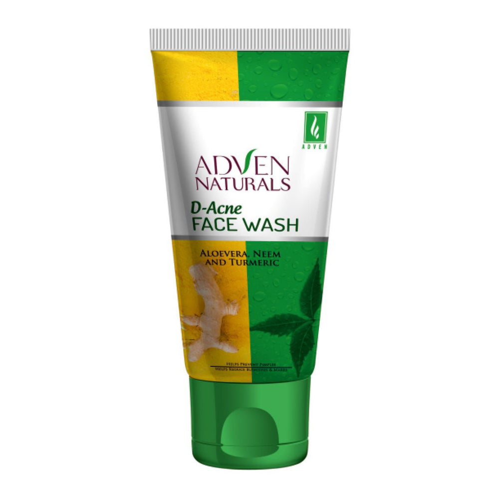 D - ACNE FACE WASH WITH ALOEVERA, NEEM & TURMERIC - 100 ML - Adven