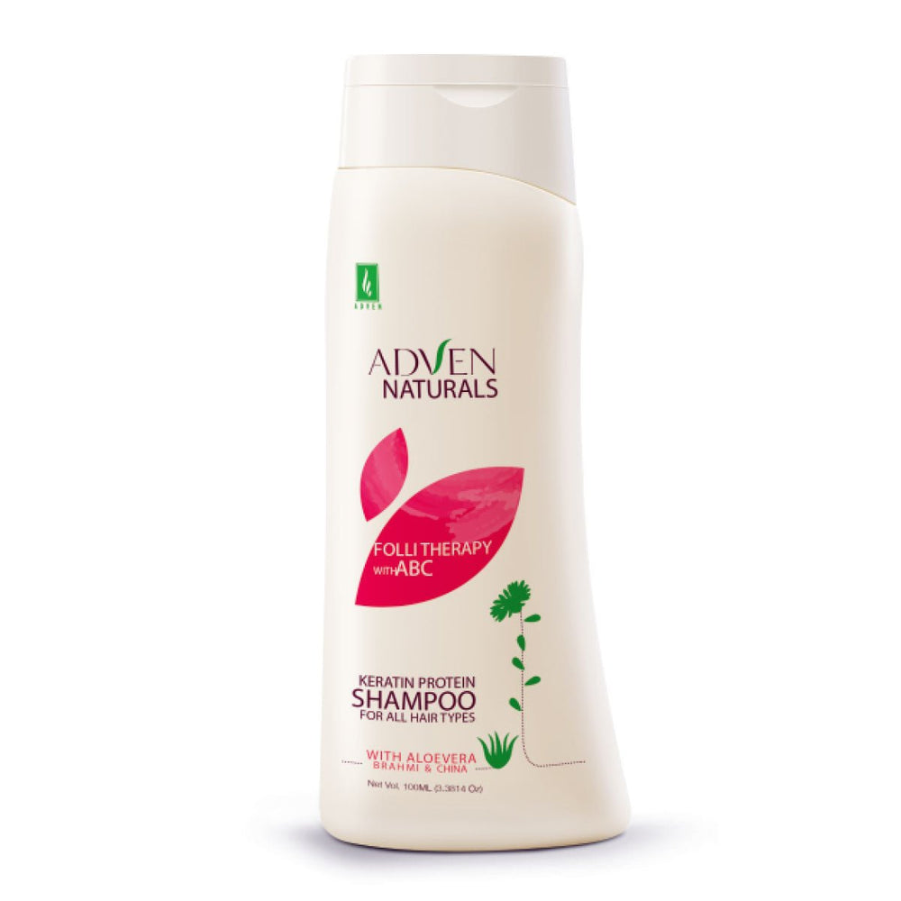 FOLLI THERAPY KERATIN PROTEIN SHAMPOO WITH ABC (ALOE VERA,BRAHMI & CHINA) - Adven