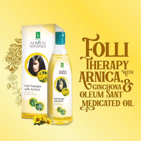 FOLLI THERAPY WITH ARNICA , CINCHONA & OLEUM SANT MEDICATED OIL - Adven