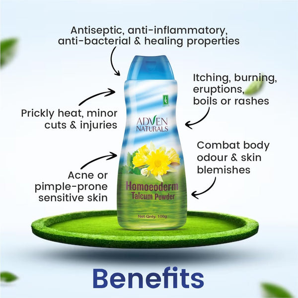 HOMOEODERM TALCUM POWDER - 100 GM - Adven