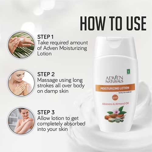 MOISTURIZING LOTION WITH ALOEVERA & ALMOND OIL - 100 ML - Adven