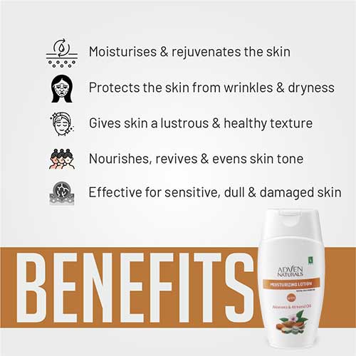 MOISTURIZING LOTION WITH ALOEVERA & ALMOND OIL - 100 ML - Adven